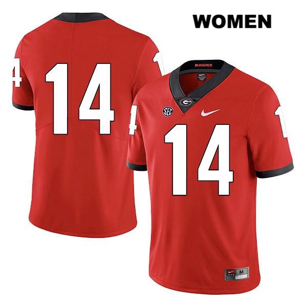 Georgia Bulldogs Women's Trey Blount #14 NCAA No Name Legend Authentic Red Nike Stitched College Football Jersey QRC5256TI